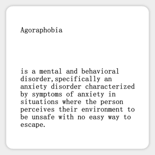 Agoraphobia definition title Sticker